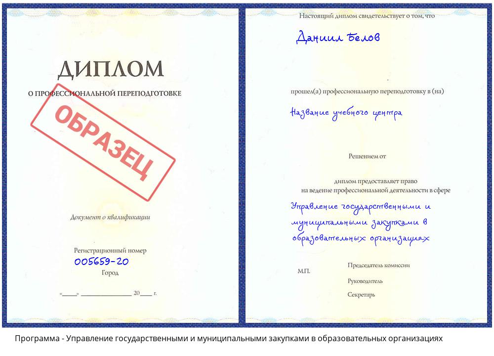Управление государственными и муниципальными закупками в образовательных организациях Астрахань
