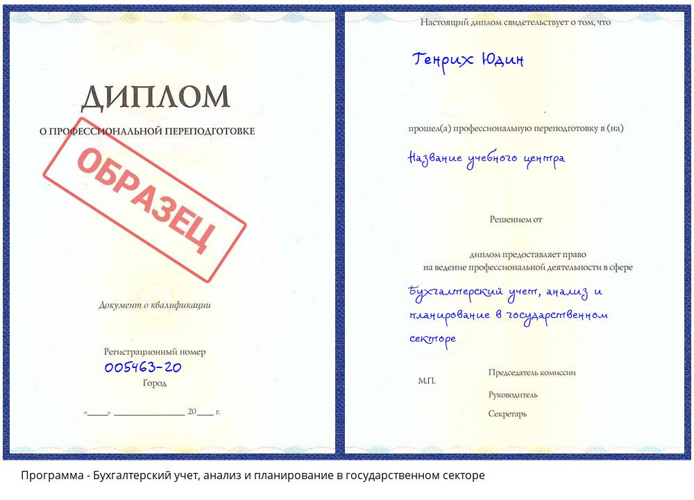 Бухгалтерский учет, анализ и планирование в государственном секторе Астрахань