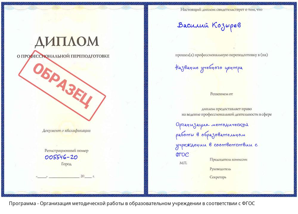 Организация методической работы в образовательном учреждении в соответствии с ФГОС Астрахань